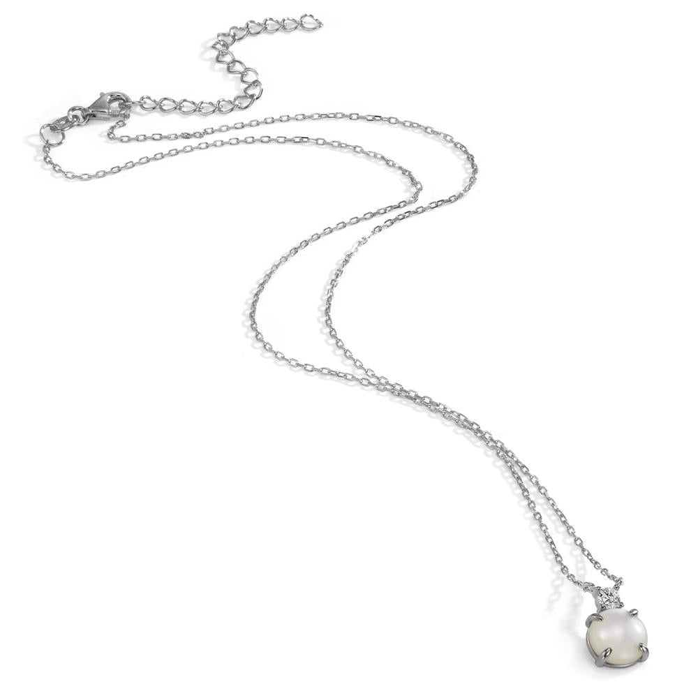 Collana Argento Zirconia rodiato Madreperla 40-45 cm