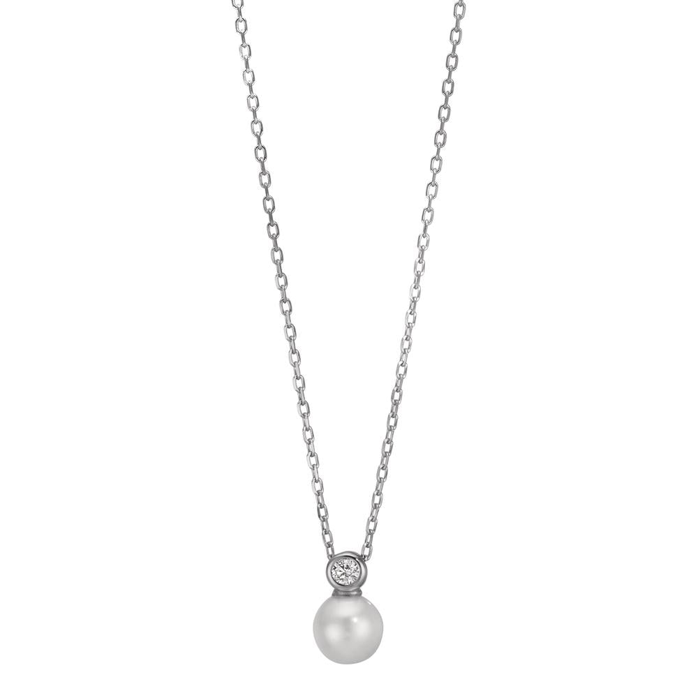 Collana Argento Zirconia rodiato 40-45 cm