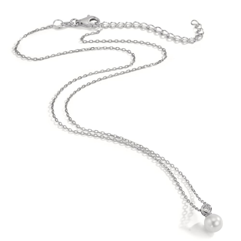 Collana Argento Zirconia rodiato 40-45 cm