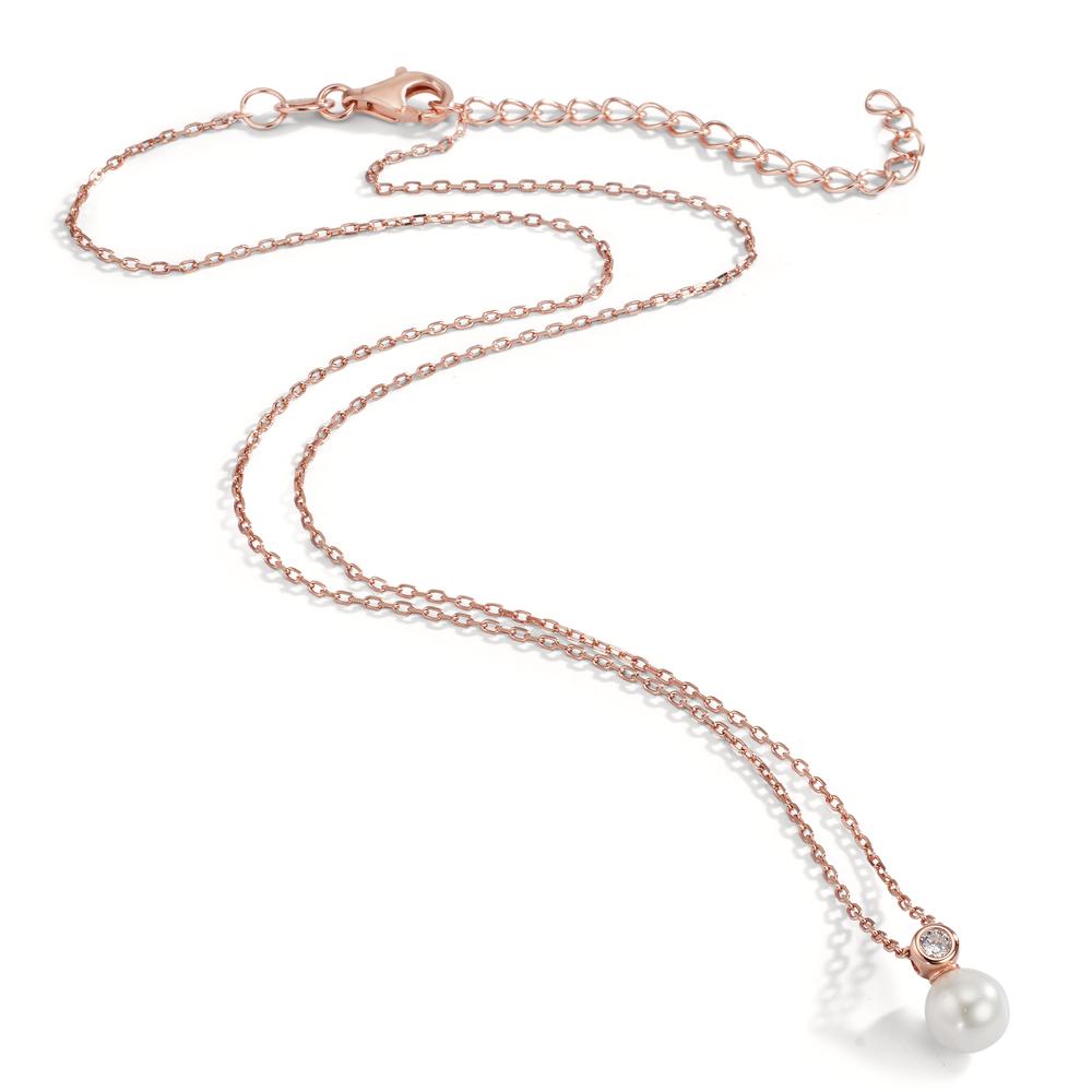 Collana Argento Zirconia rosa dorato 40-45 cm