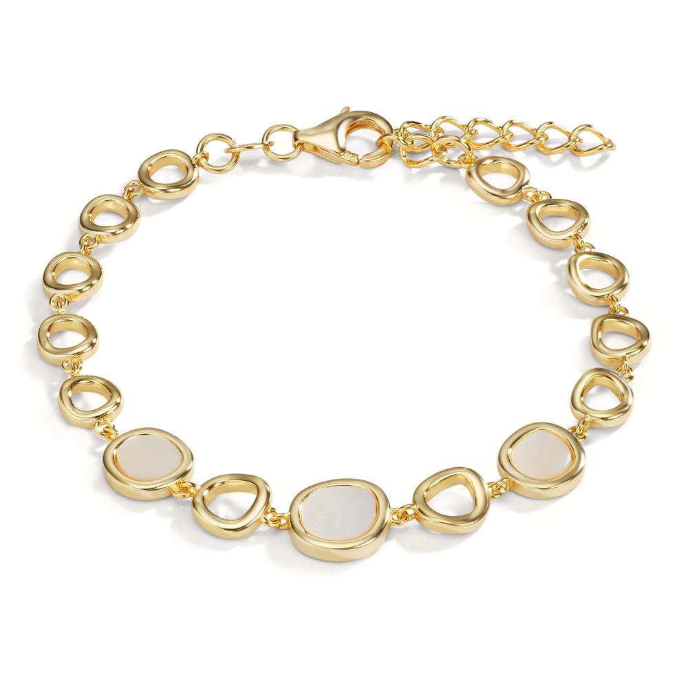 Bracciale Argento giallo dorato Madreperla 16-19 cm