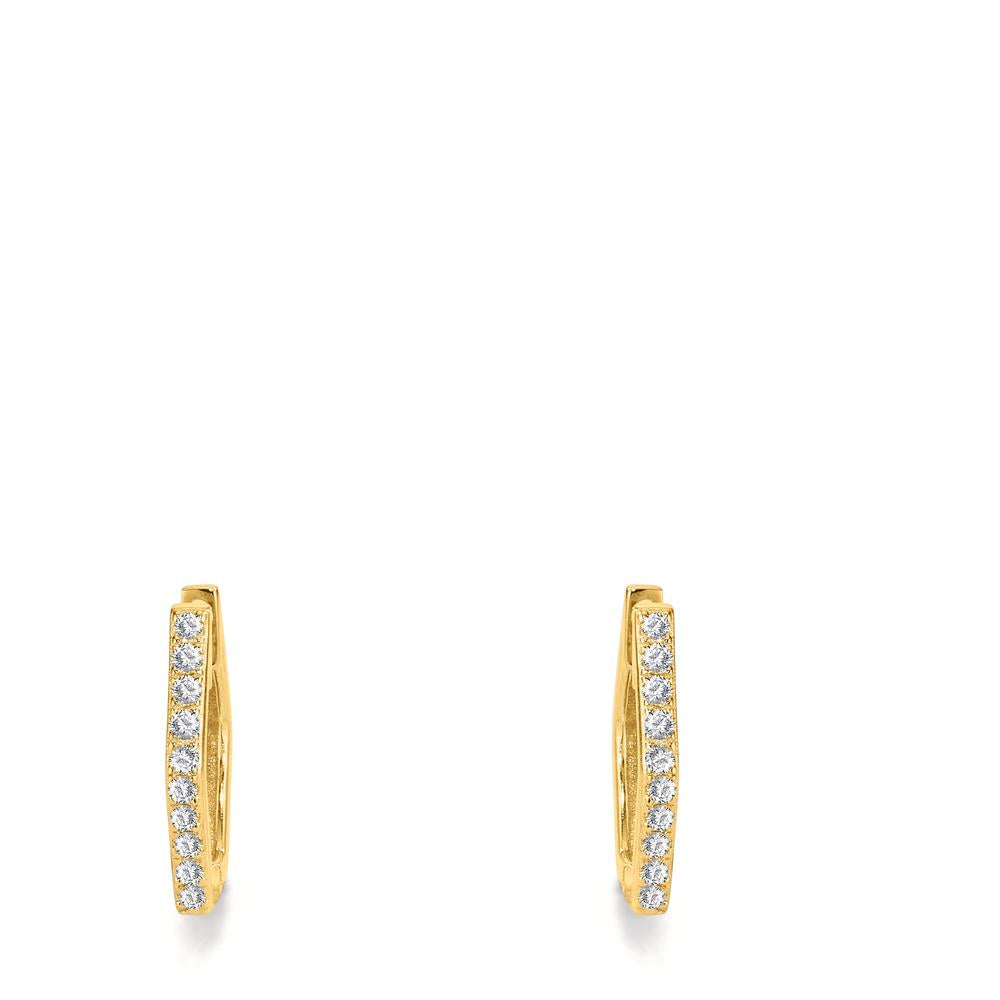 Orecchini circolari Argento Zirconia 20 pietra giallo dorato