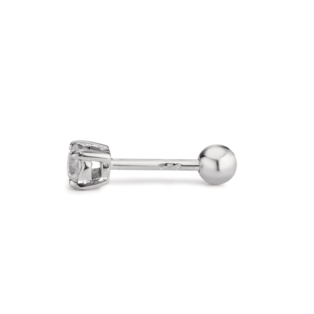 Piercing Argento Zirconia rodiato Ø3 mm