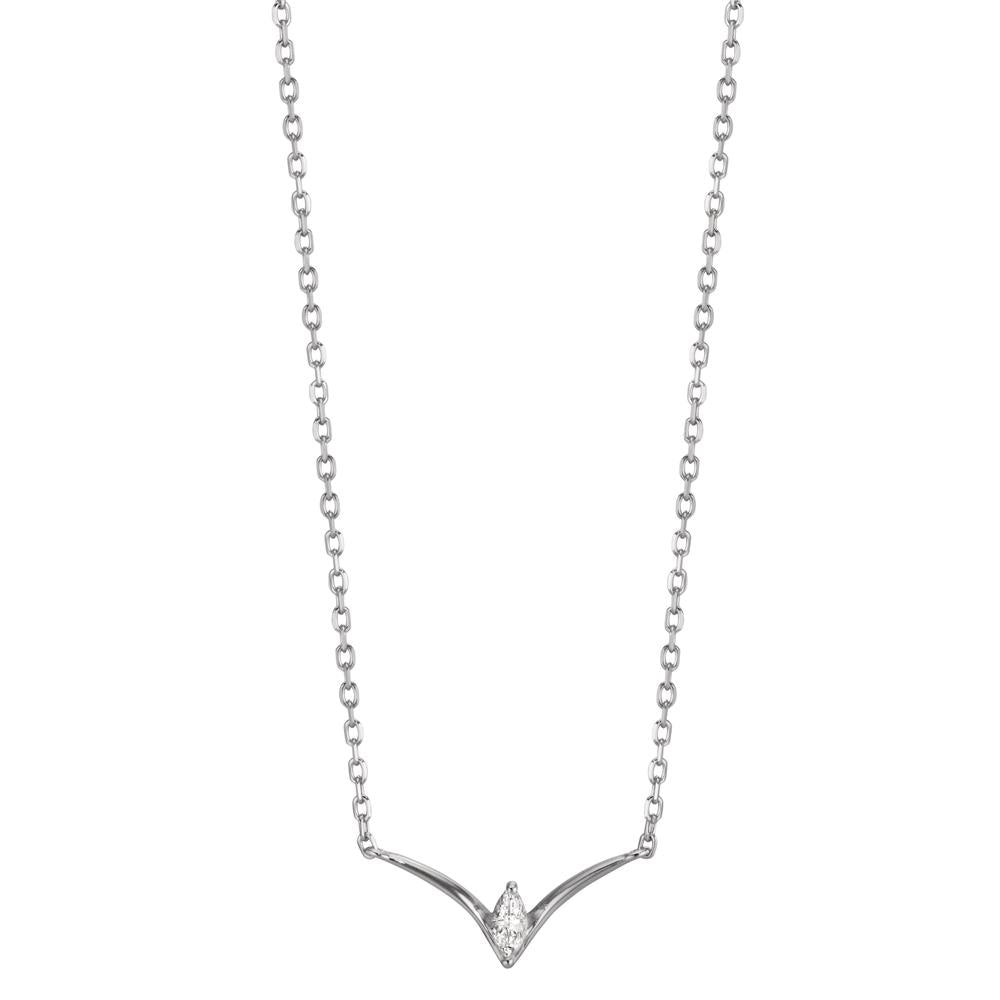 Collana Argento Zirconia rodiato 42-47 cm