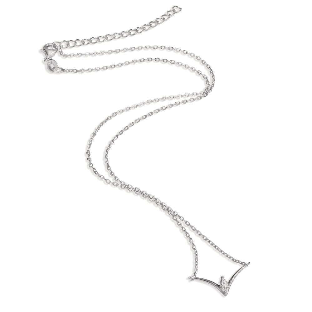 Collana Argento Zirconia rodiato 42-47 cm