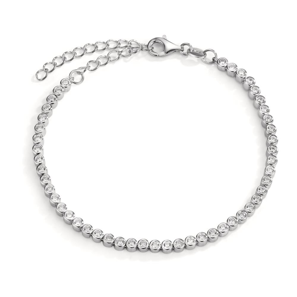 Bracciale Argento Zirconia rodiato 16-19 cm