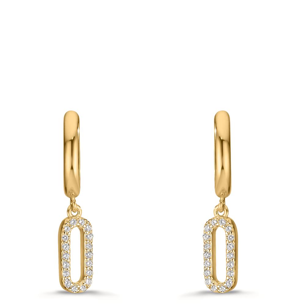 Orecchini circolari Argento Zirconia giallo dorato