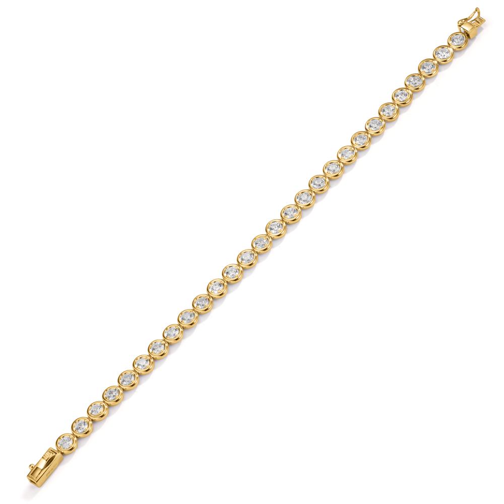 Bracciale Argento Zirconia 28 pietra dorato 17 cm