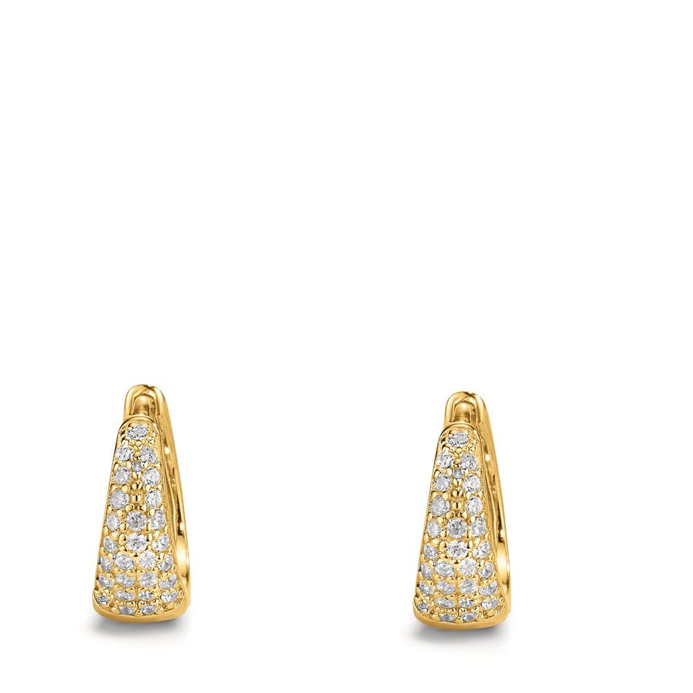 Orecchini circolari Argento Zirconia giallo dorato