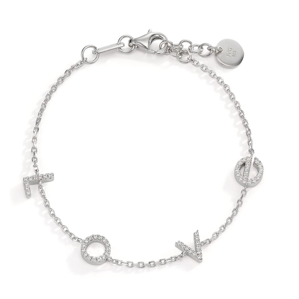 Bracciale Argento Zirconia rodiato 16-18 cm