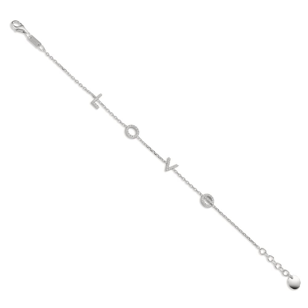 Bracciale Argento Zirconia rodiato 16-18 cm